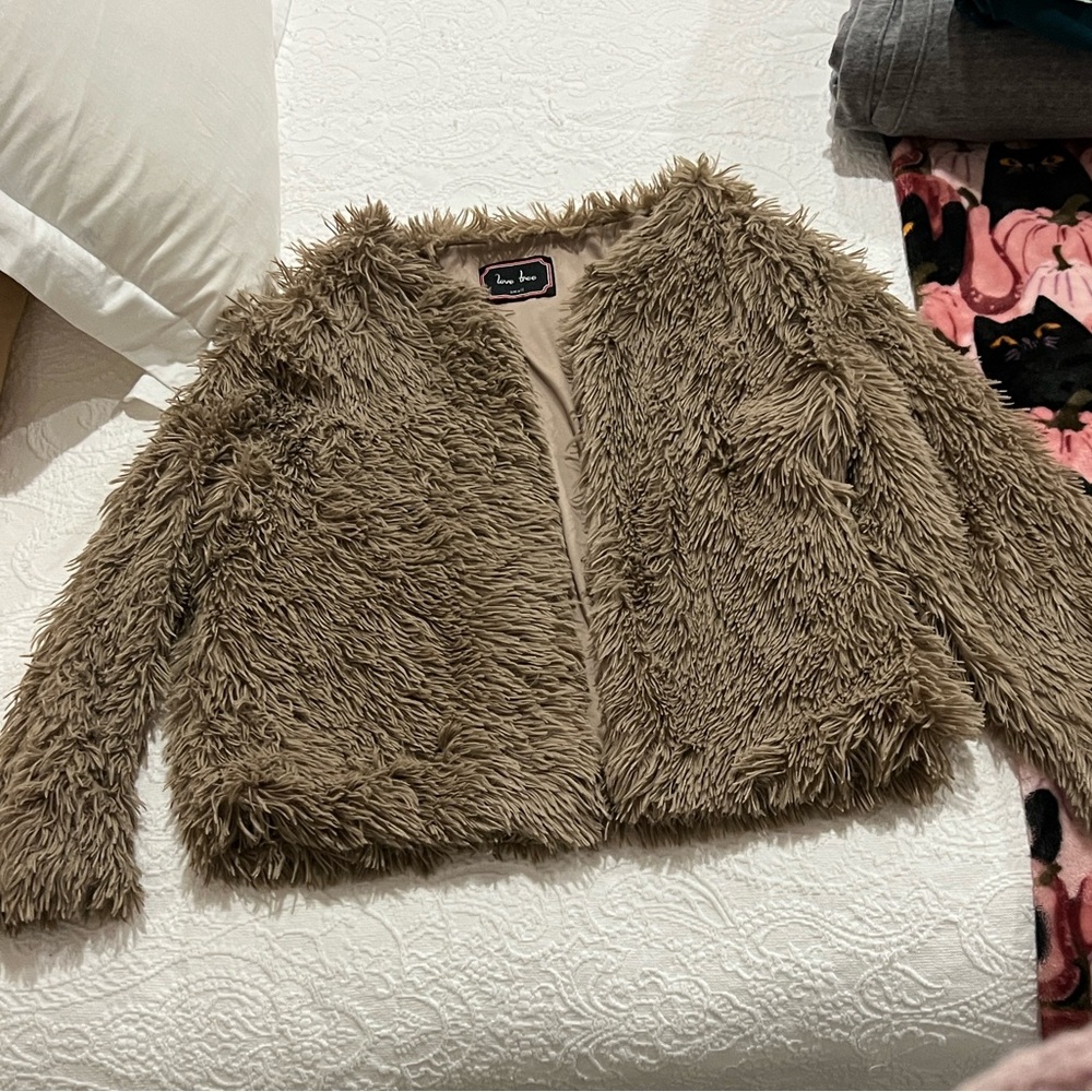Love Tree Tan Faux Fur Jacket